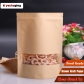 5 pcs Inkjet Printable Standing Zipper Paper Food Bags Resealable Food Packaging with Window